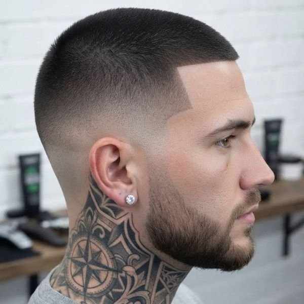 Buzz Cut with Temple Fade