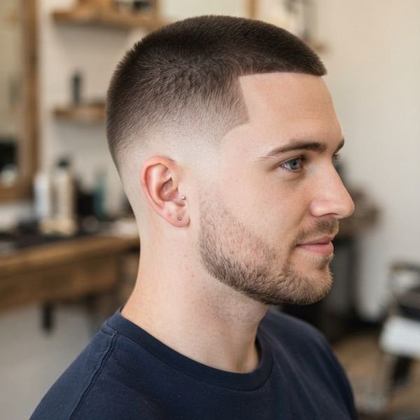 Clean Low Taper Fade Buzz Cut