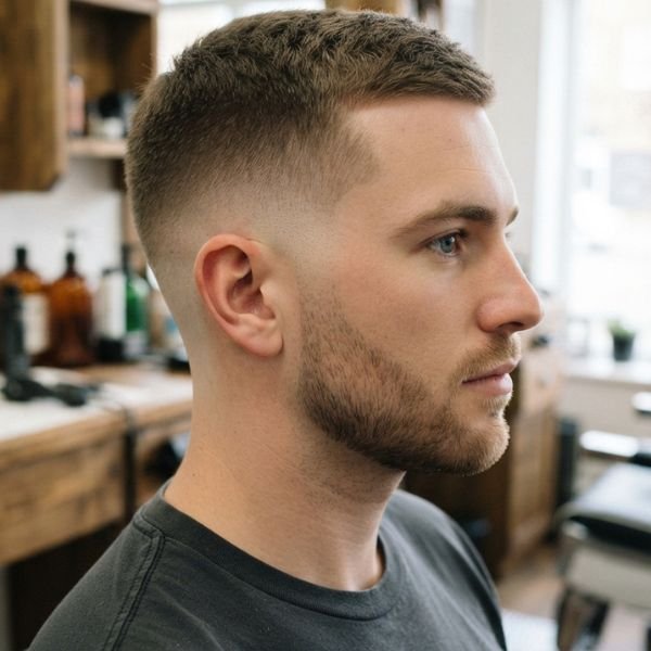 Crew Buzz Cut with Low Taper Fade