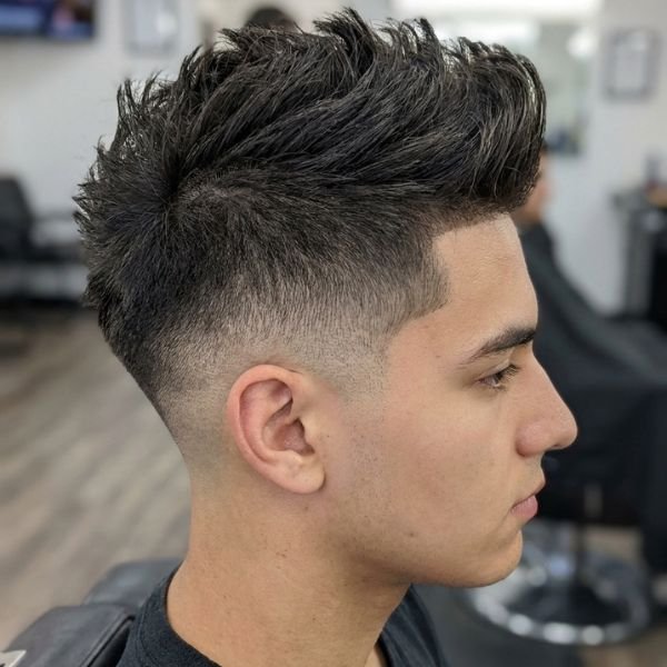 Faux Hawk Low Taper Fade Buzz Cut