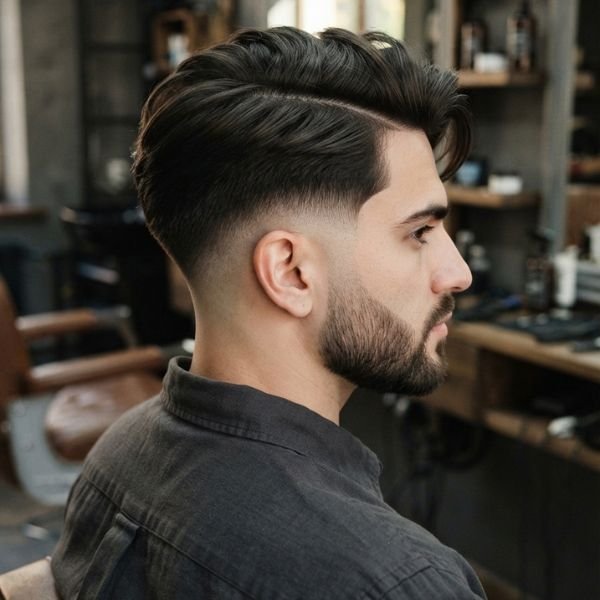 Long Low Taper Fade Side Part