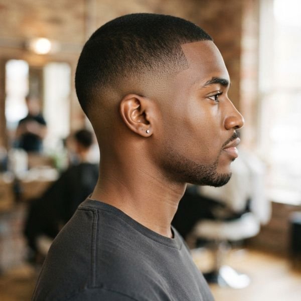 Low Taper Fade Buzz Cut for Black Men