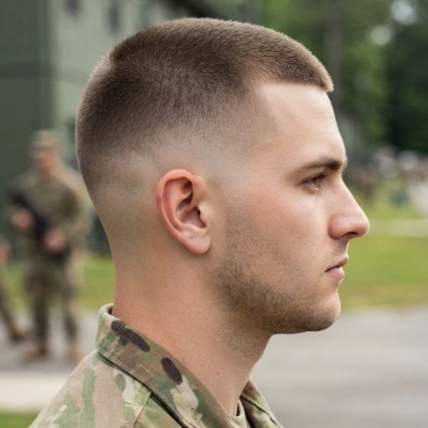 Military Low Taper Fade Buzz Cut