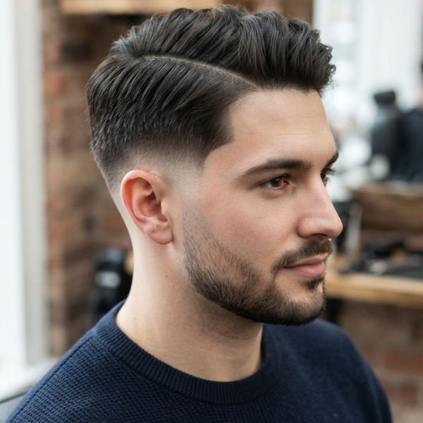Modern Low Taper Fade Side Part