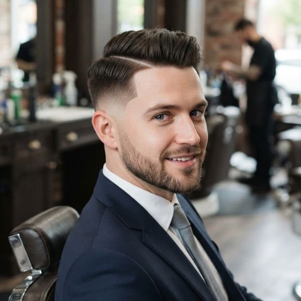 Professional Low Taper Fade Side Part