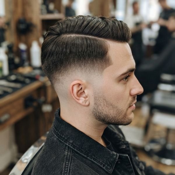 Short Low Taper Fade Side Part