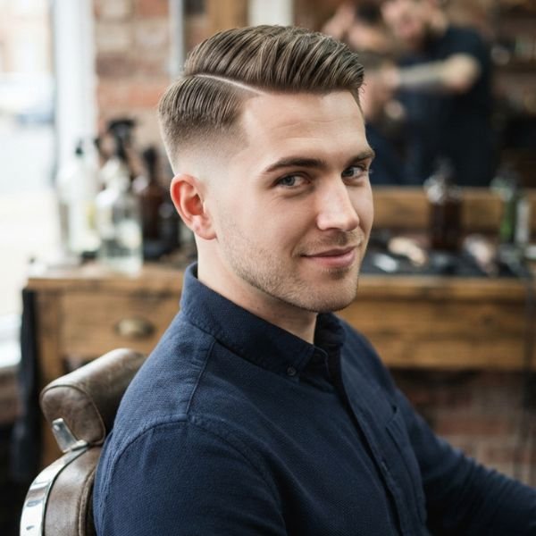 Straight Hair Low Taper Fade Side Part