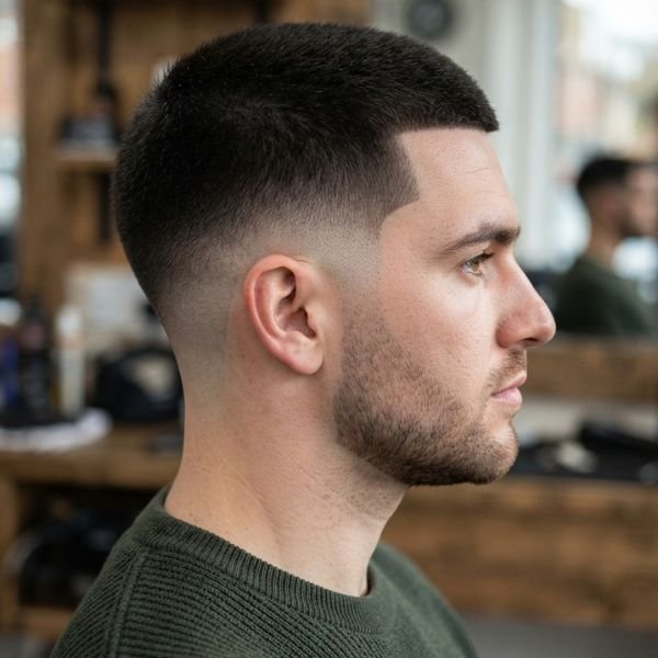 Thick Hair Low Taper Fade Buzz Cut