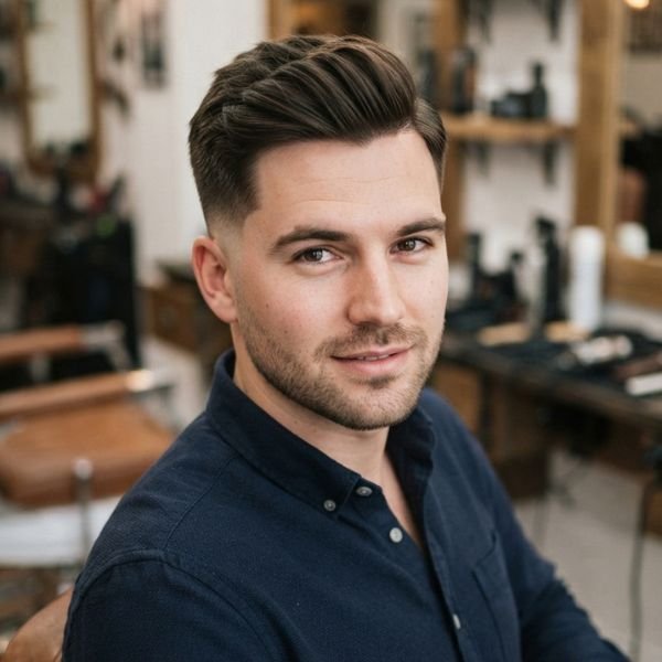 Thick Hair Low Taper Fade Side Part