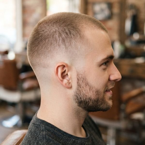 Thin Hair Low Taper Fade Buzz Cut