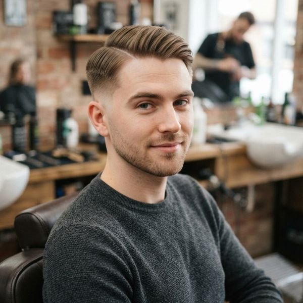 Thin Hair Low Taper Fade Side Part