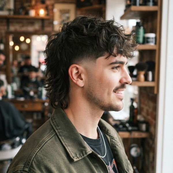 Textured Modern Mullet with Low Taper Fade