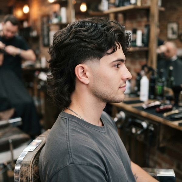 Long Low Taper Fade Modern Mullet Haircut