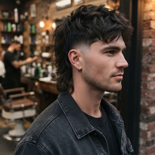 Modern Wolf Cut with Low Taper Fade Mullet