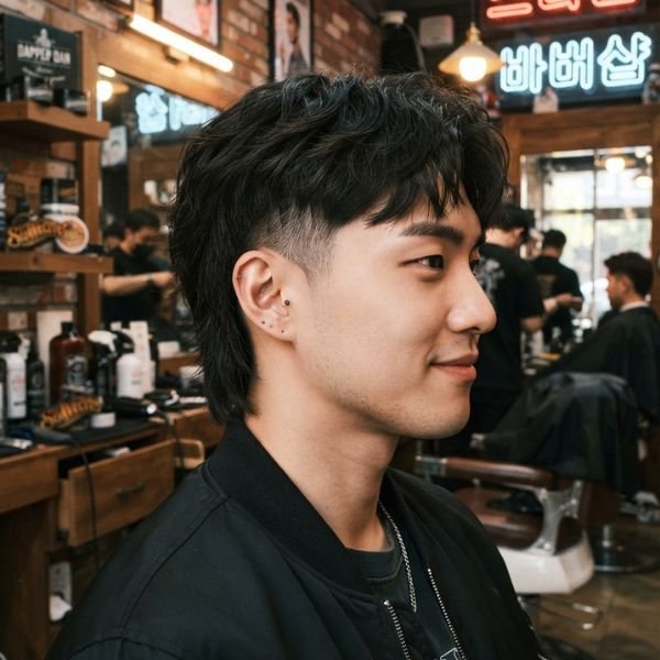 Korean Low Taper Fade Modern Mullet Haircut