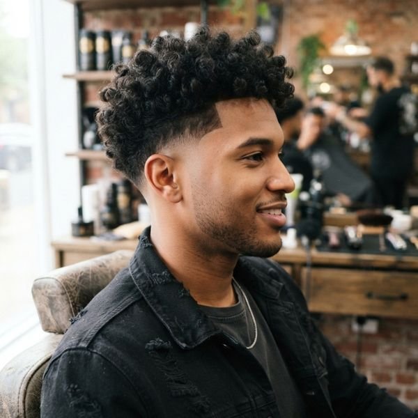 Modern Curly Burst Fade