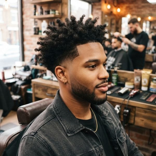 Low Curly Burst Fade
