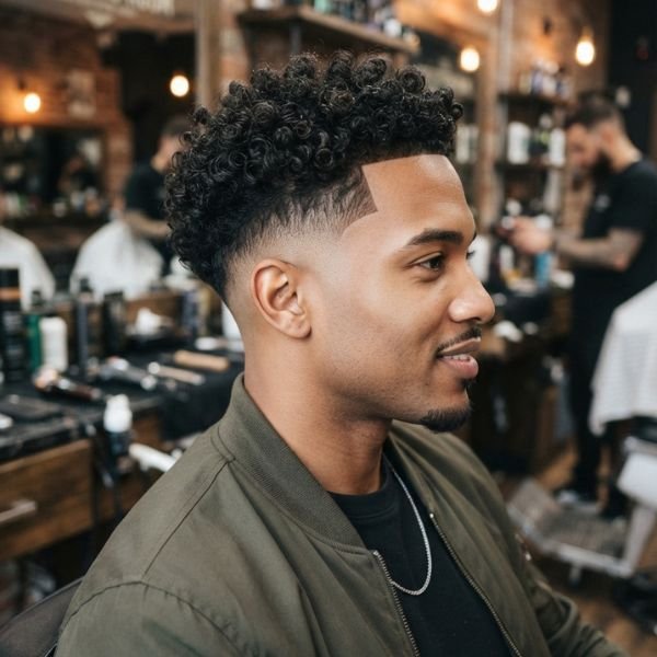 Skin Curly Burst Fade