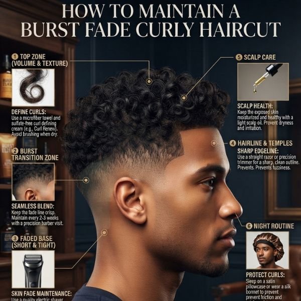 How to Maintain a Burst Fade Curly Haircut