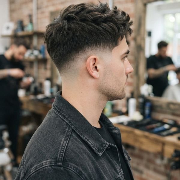 Messy Low Taper Fade Textured Crop Haircut