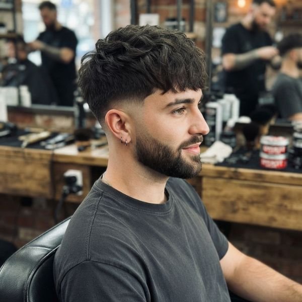 Textured Fringe Low Taper Fade