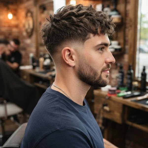 Low Taper Fade Textured Crop Haircut Short