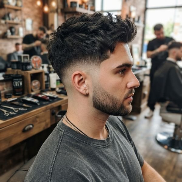 Textured Crop Mid Fade