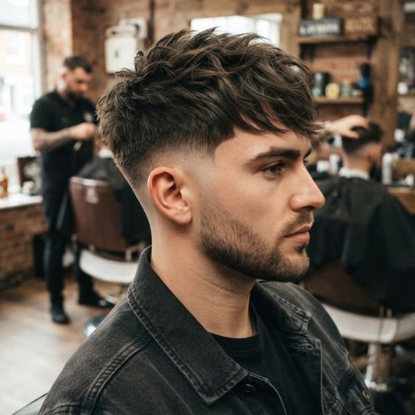 Low Taper Fade Textured Crop Haircut Straight Hair