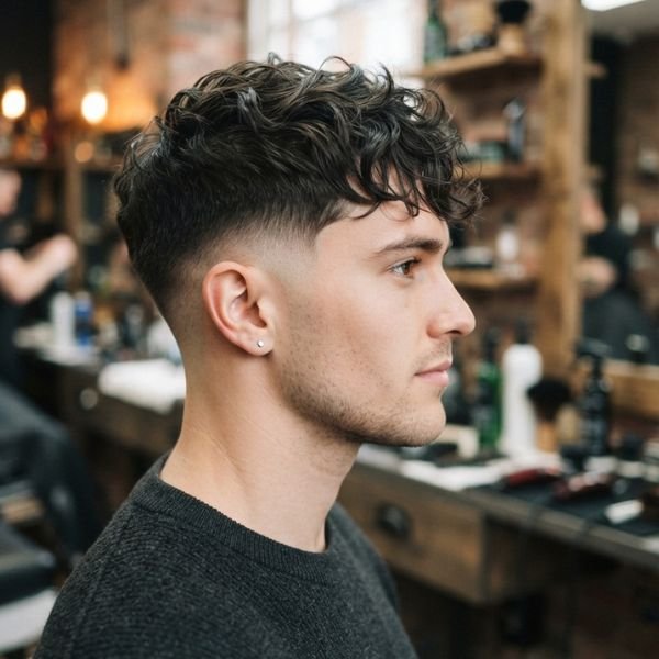 Low Taper Fade Textured Crop Haircut Wavy