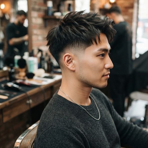 Asian Low Taper Fade Textured Crop