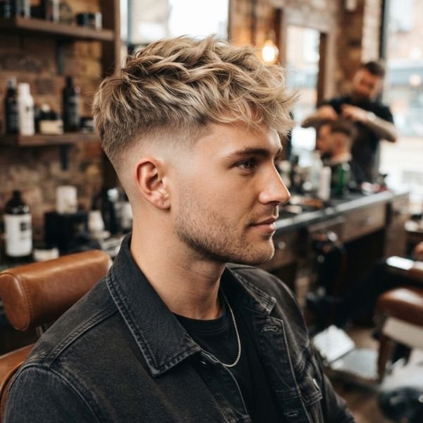 Blonde Low Taper Fade Textured Crop