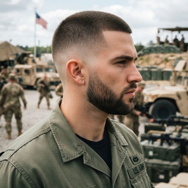 Military Low Taper Fade Buzz Cut