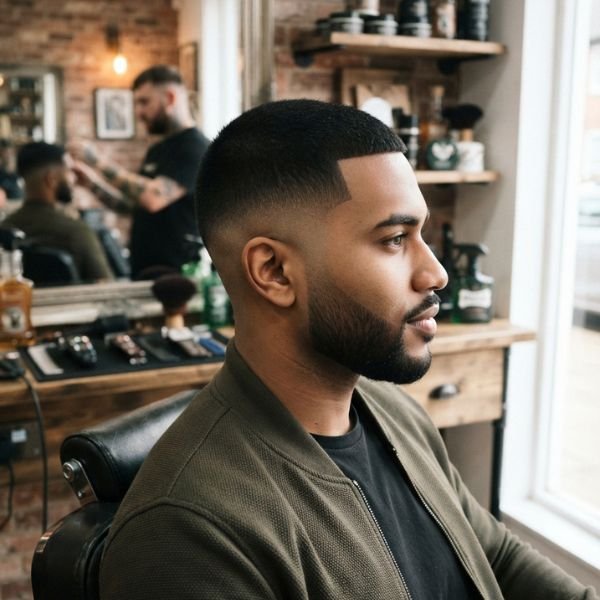 Thick Hair Low Taper Fade Buzz Cut