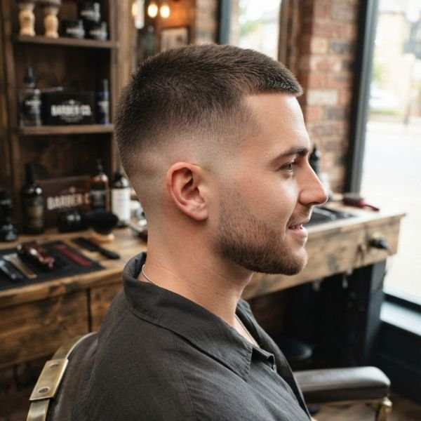 Thin Hair Low Taper Fade Buzz Cut