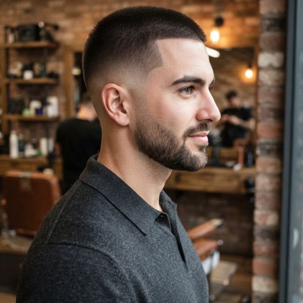 Buzz Cut with Temple Fade
