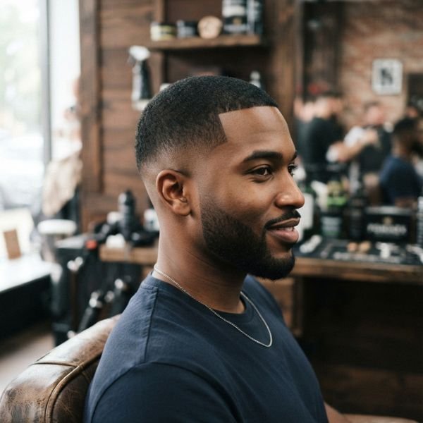 Low Taper Fade Buzz Cut for Black Men
