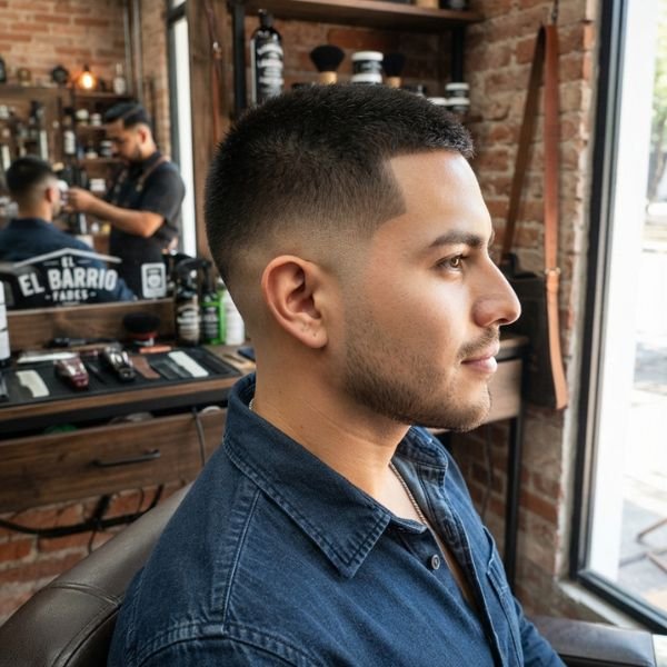 Low Taper Fade Buzz Cut for Hispanic Men