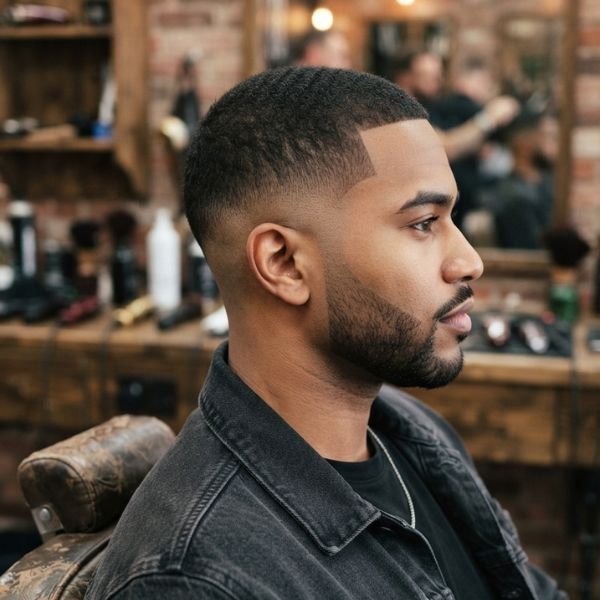 High Contrast Low Taper Fade Buzz Cut