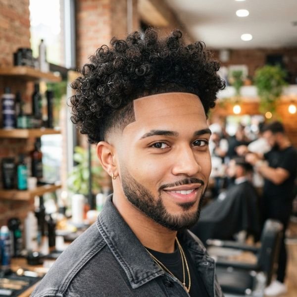 Curly Burst Fade Afro