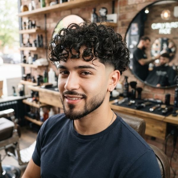Curly Burst Fade with Defined Curls