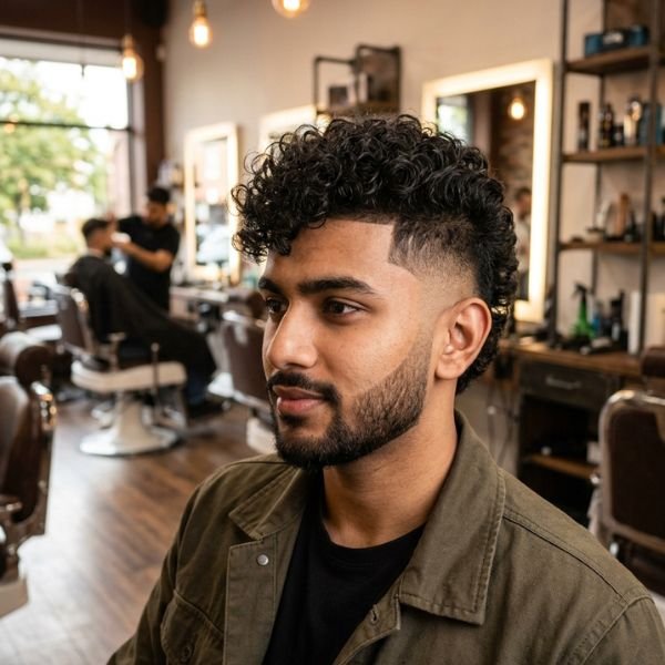 Curly Mohawk Fade