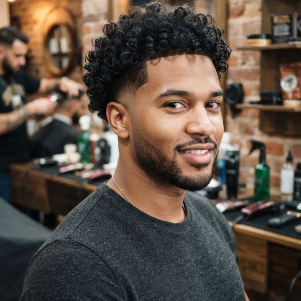 Low Curly Burst Fade