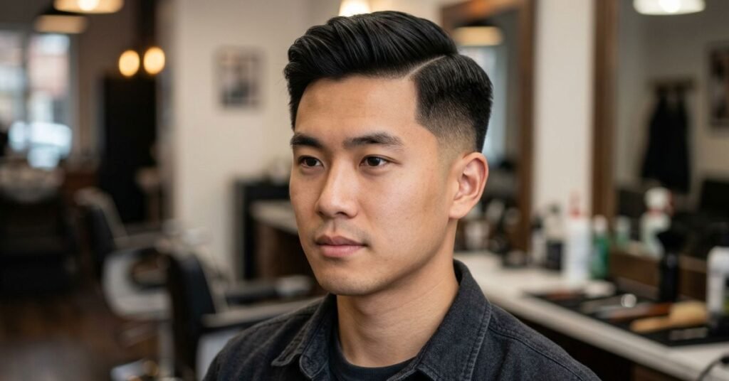 Low Taper Fade Asian Haircuts Side Part