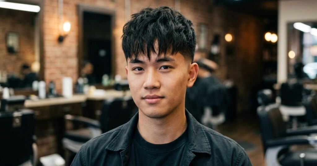 Low Taper Fade Asian Haircuts Textured Fringe