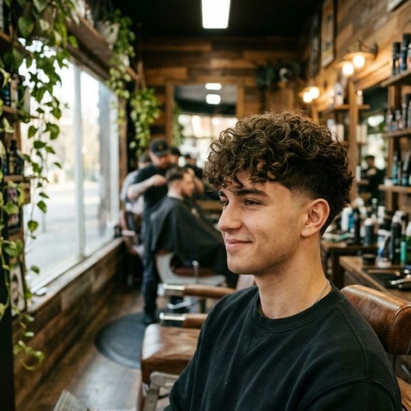 Low Taper Fade Curly Hair Fluffy