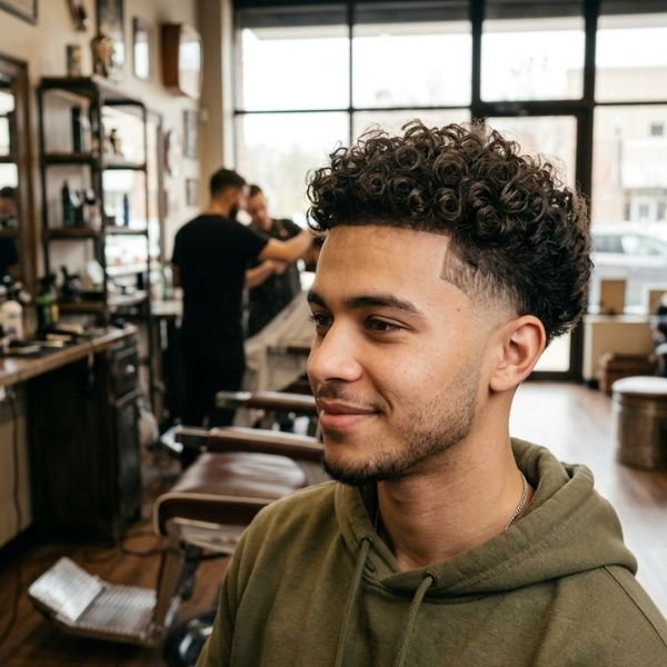 Modern Low Taper Fade Curly Hair