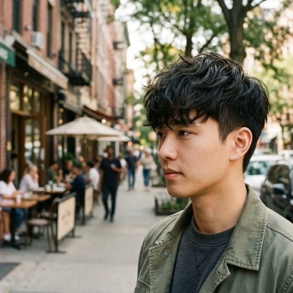 Textured Fringe with Thick Hair