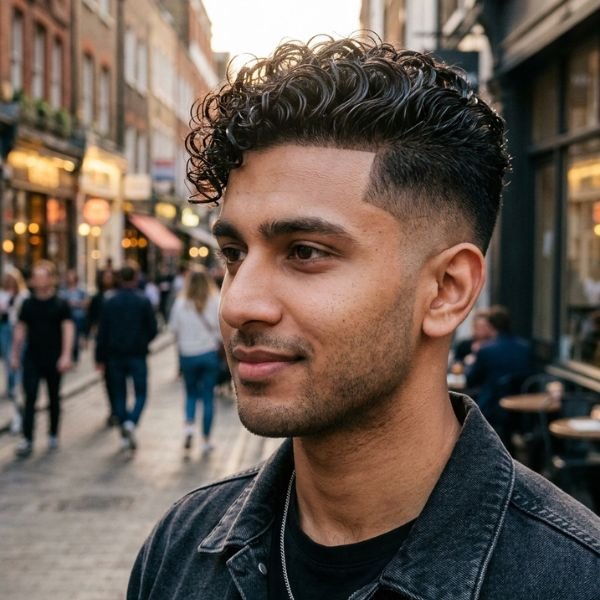 Wet Look Curly Fade