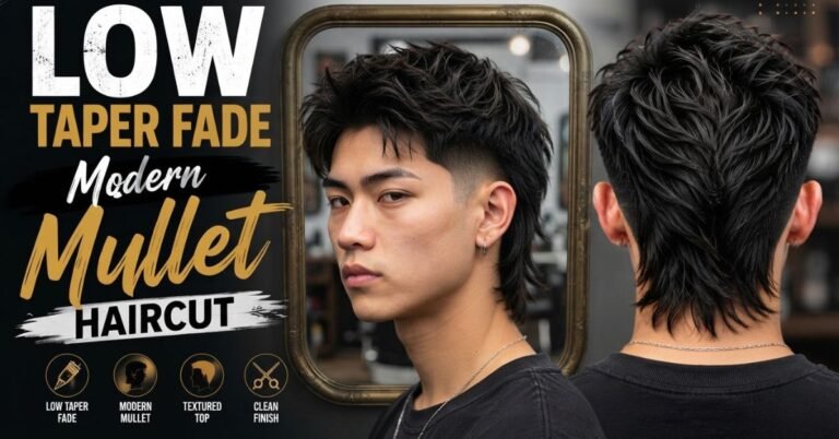 low taper fade modern mullet haircutĀ