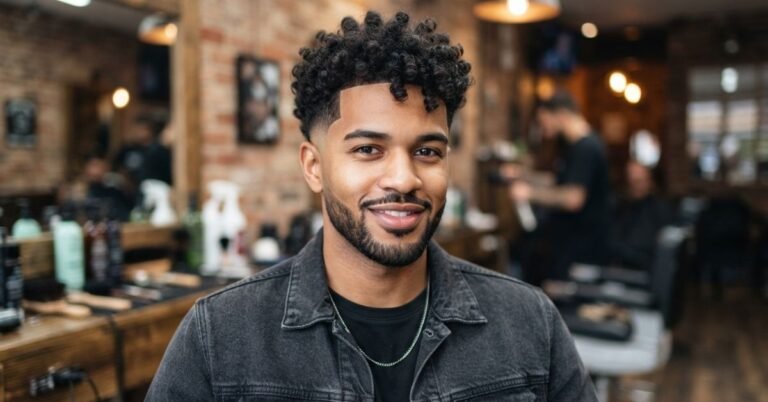 Burst Fade Curly Haircut